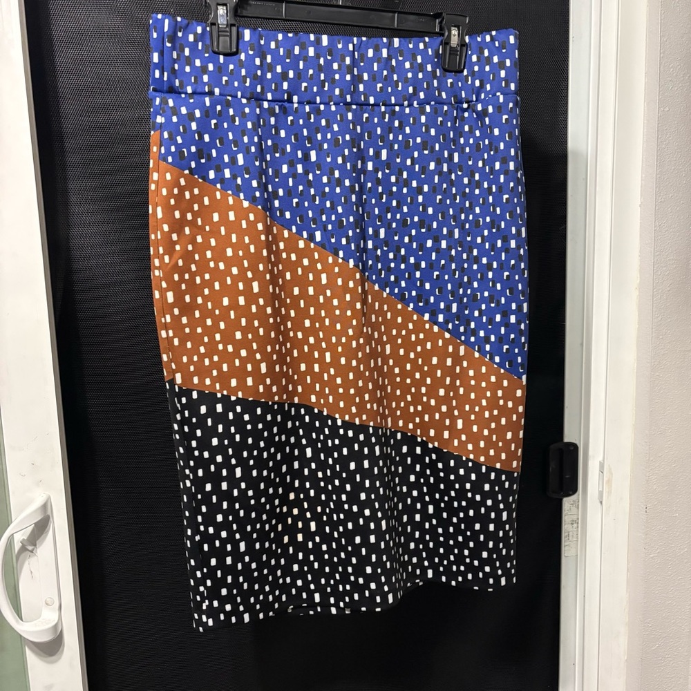 Eloquii Colorblock Printed Neoprene Scuba Stretch Pencil Skirt size 14